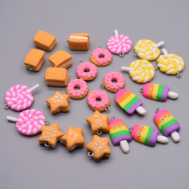 Подвески из полимерной глины в форме пончика для торта DIY ювелирное изделие