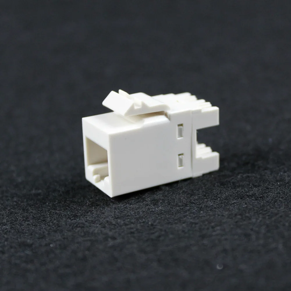 200 white utp rj45 connector cat6 network module information socket computer outlet cable adapter keystone jack for amp ethernet free global shipping