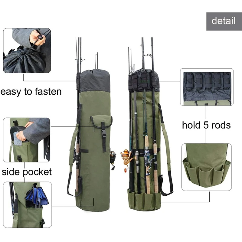 

Fishing Bag Fishing Rod Box Fishing Reel Fishing Rod Storage Bag Travel Carrying Bag Foldable Fishing Tackle Bag