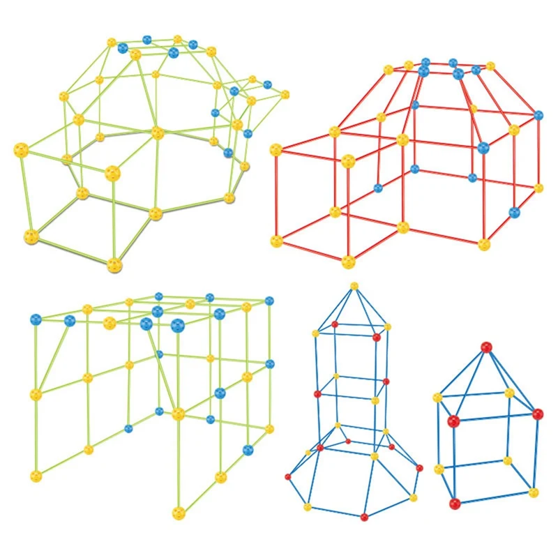 

DIY Multicolor 3D Toy Set Children Castles Tunnels Tents Construction Fort Building Block Kit Girls Boys House Assemble Toy Set
