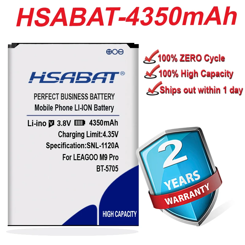 HSABAT 100% протестированный новый высококачественный 4350mAh BT 5705 Аккумулятор для LEAGOO M9