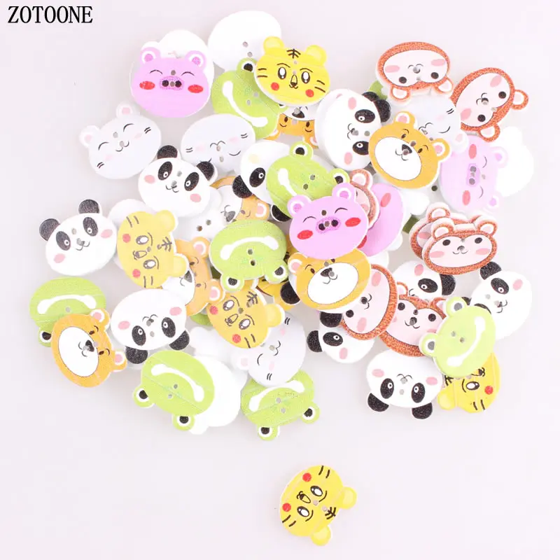 ZOTOONE микс милые животные деревянные кнопки кошка панда тигр свинья Швейные