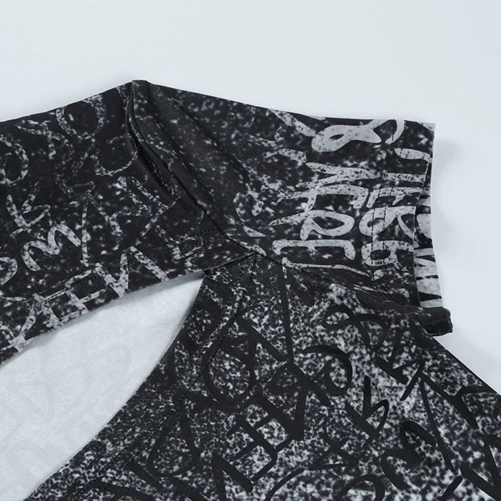 

Goth Summer Highstreet T Shirt Sexy Hollow Out Slim Skinny Tees Women Gothic Punk Tshirts Causal Streetwear 2021 Fashion New