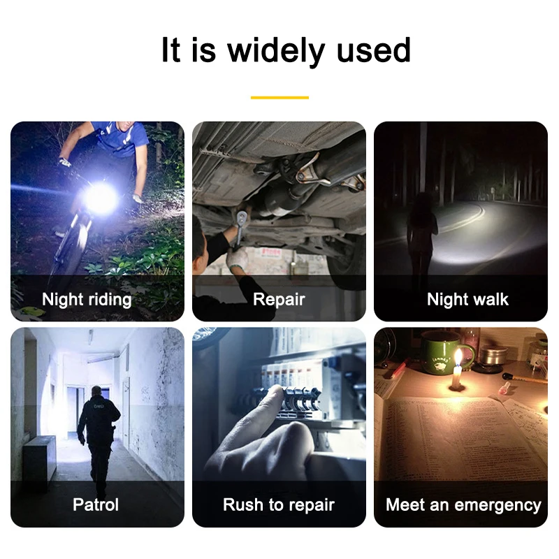 

2021 LED Torch Zoomable Flashlight Super Bright Adjustable Focus Pocket Handheld Light for Camping Dog Walking Hiking JU8