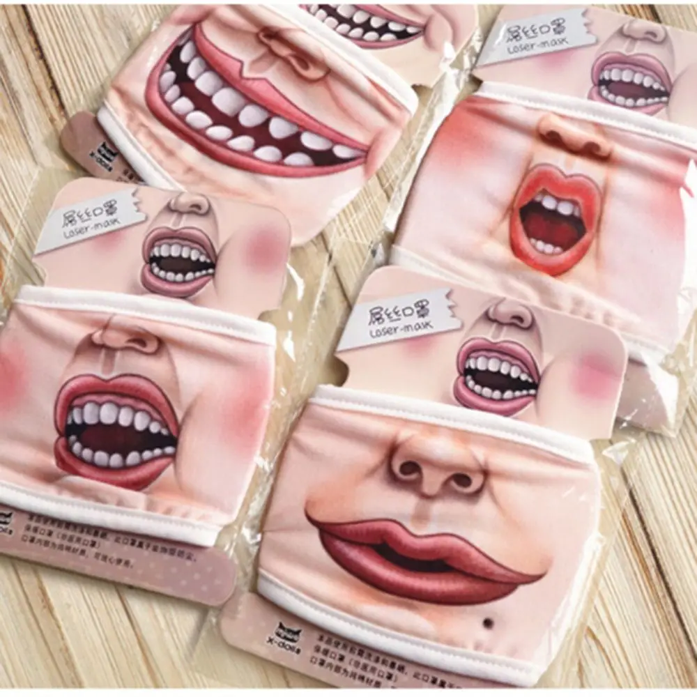 Популярная мужская и женская забавная хлопковая маска для лица с 3D защитой от