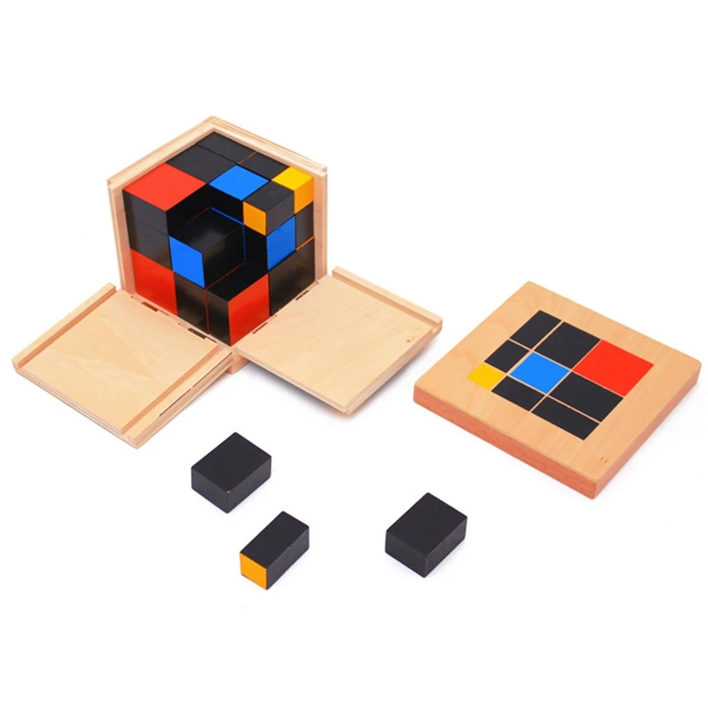 

Early Learning Educational Toys Montessori Wooden Trinomial Cube for Toddlers