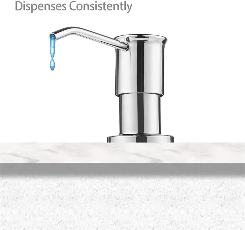 

2021 Kitchen Sink Soap Dispenser Premium Stainless Steel Pump Head Brushed Nickel Extension Tube Kit Bottle Replacement