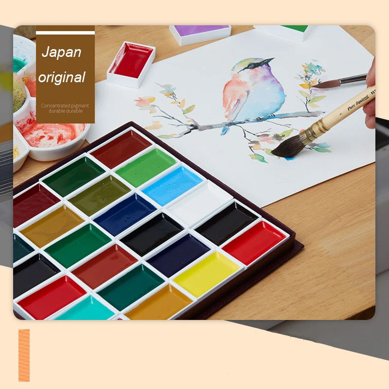 Sakura 12/18/24/35 цветов, однотонный цвет, набор краски, перламутровый цвет, профессиональная Улучшенная акварельная картина
