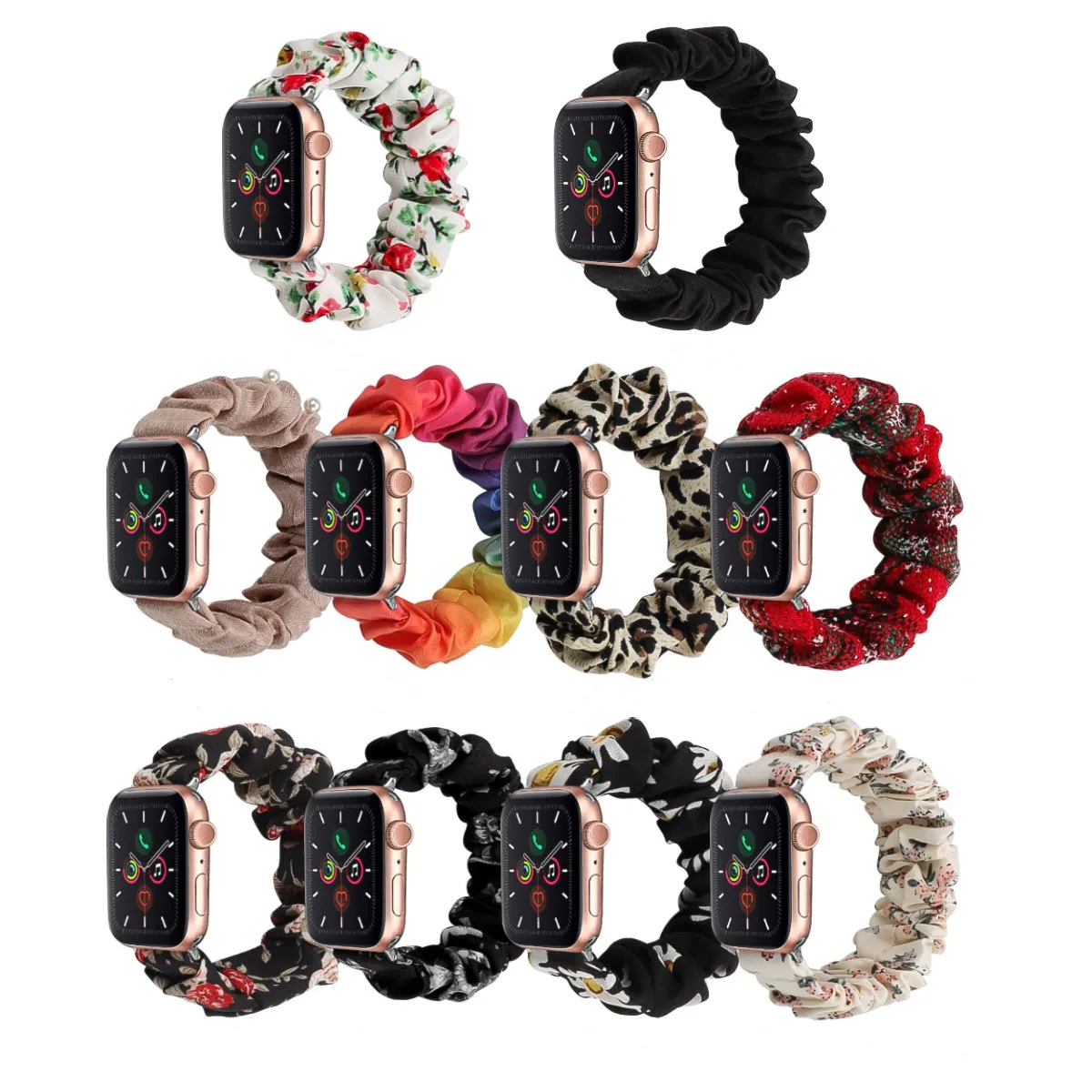 

For Apple Watch SE 6 5 4 3 Band 40mm 44mm Stretch Fabric Solo Loop Bracelet Strap Sports iWatch Series Girdle 38mm 42mm Belt