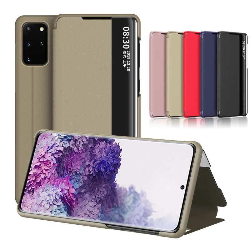 

Applicable to Samsung S20 Fe mobile phone case S21 side window sleeping leather case A32 a52 A72 smart window protective case