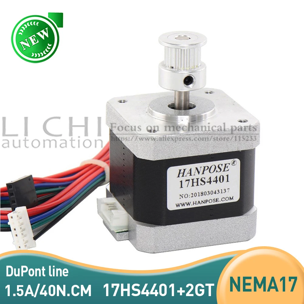 

42 motor 1.5A 40N.CM 4-lead 17HS4401 with 1pcs 20tooth Aluminum Parts 2GT Synchronous Wheel for 3D printer Nema17 Stepper Motor