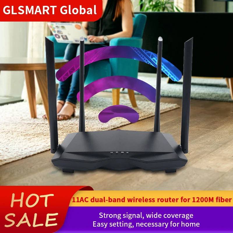 GLAC6 Dual Band AC1200M 10/100 м 2 4 г/5 8 ГГц Беспроводной Wi Fi маршрутизатор репитер приложение