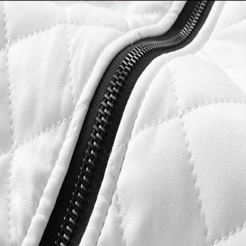 Мужская кожаная куртка повседневная классическая мотоциклетная с бархатным