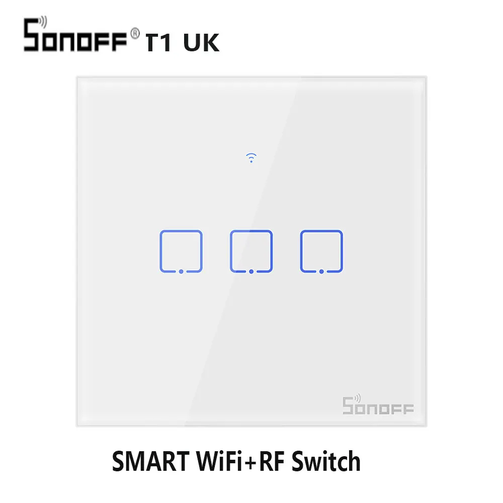 Sonoff T1 UK WiFi RF/APP/сенсорный настенный выключатель света 1 2 3 Gang 86 Тип панели умный