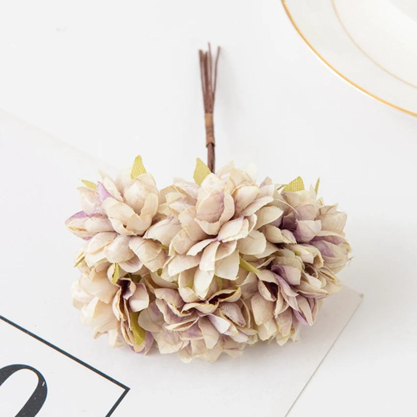 

Искусственные цветы, искусственные цветы, искусственный букет, свадебный венок, скрапбукинг, Подарочная коробка «сделай сам» для украшения дома на Рождество, 6 шт.