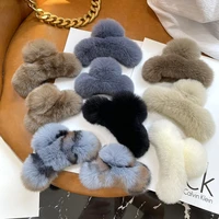 autumn winter cute candy color hair claws grabbing imitation faux fur rabbit women girl hair accessories modeling tools 2022