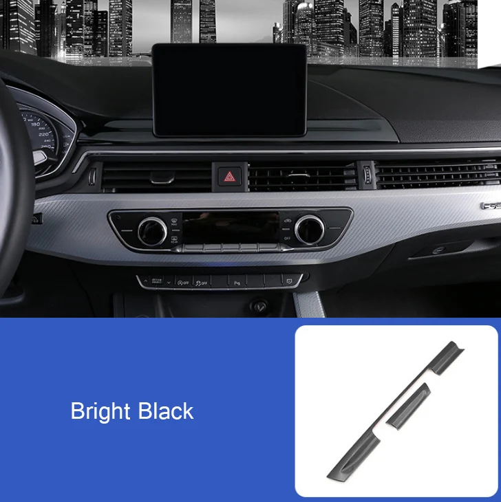 Bright Black Автомобильный Стайлинг навигационный экран Защитные Чехлы наклейки центр управления полоса панель для Audi A4 b9 A5 интерьер авто аксессуары - Название цвета: Bright Black