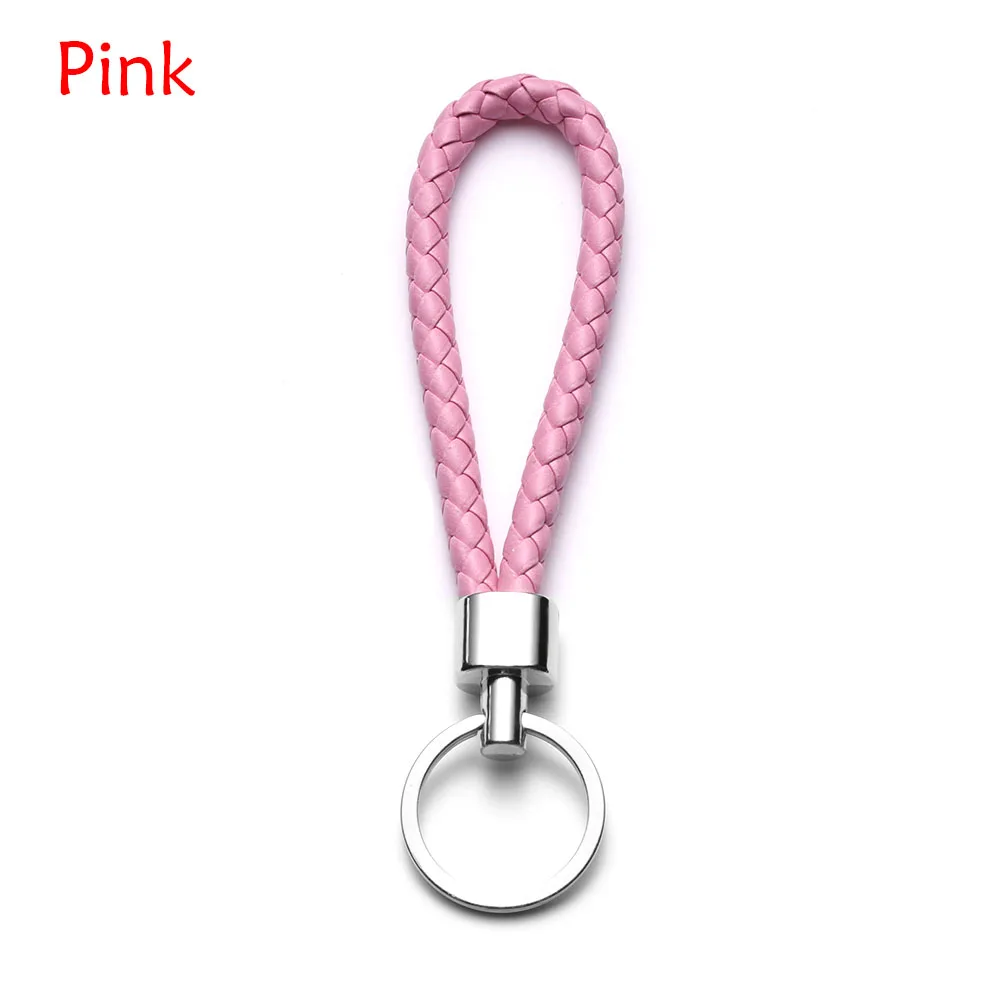 pink Модный автомобильный брелок для ключей, Мужской и Женский PU кожаный брелок, автомобильный брелок для ключей, автомобильные аксессуары - Название цвета: pink