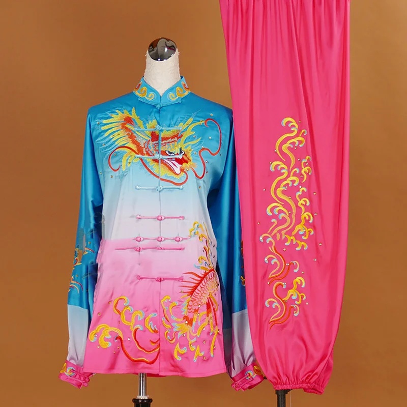 

Girl's Women's Tai Chi Suit Wushu Kung Fu Competition Costume Kids Embroidery Martial Arts Uniform Need Measurements Custom Made