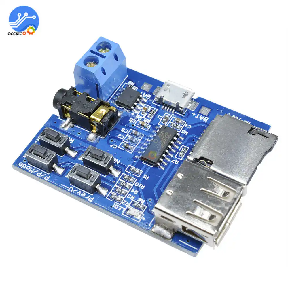 MP3 декодер аудио USB TF карта 3,7-5,5 В MP3 WMA декодер плата конвертер MP3 DAC декодирование