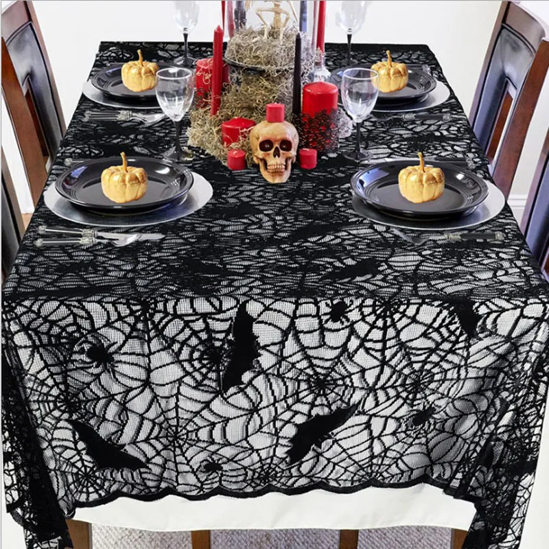 Украшение на Хэллоуин Черный Кружевной Паутинный реквизит каминный мантия шарф