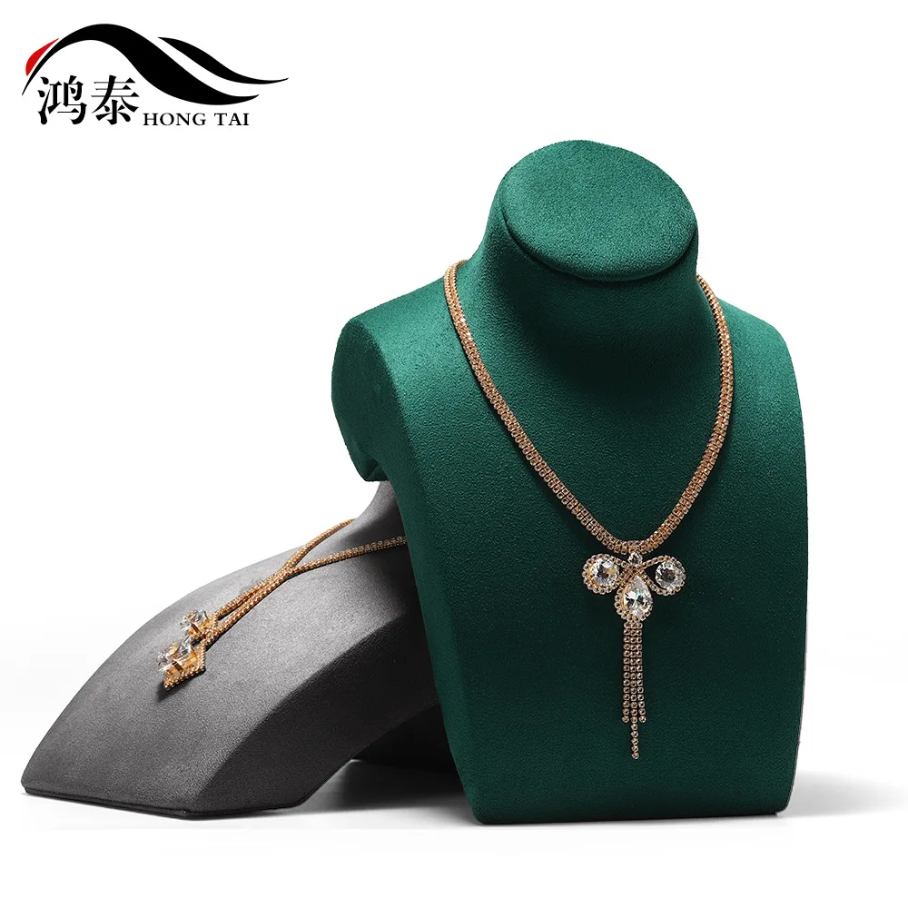 Pendant necklace display stand new imitation leather velvet horizontal jewelry display props spot wholesale can be customized