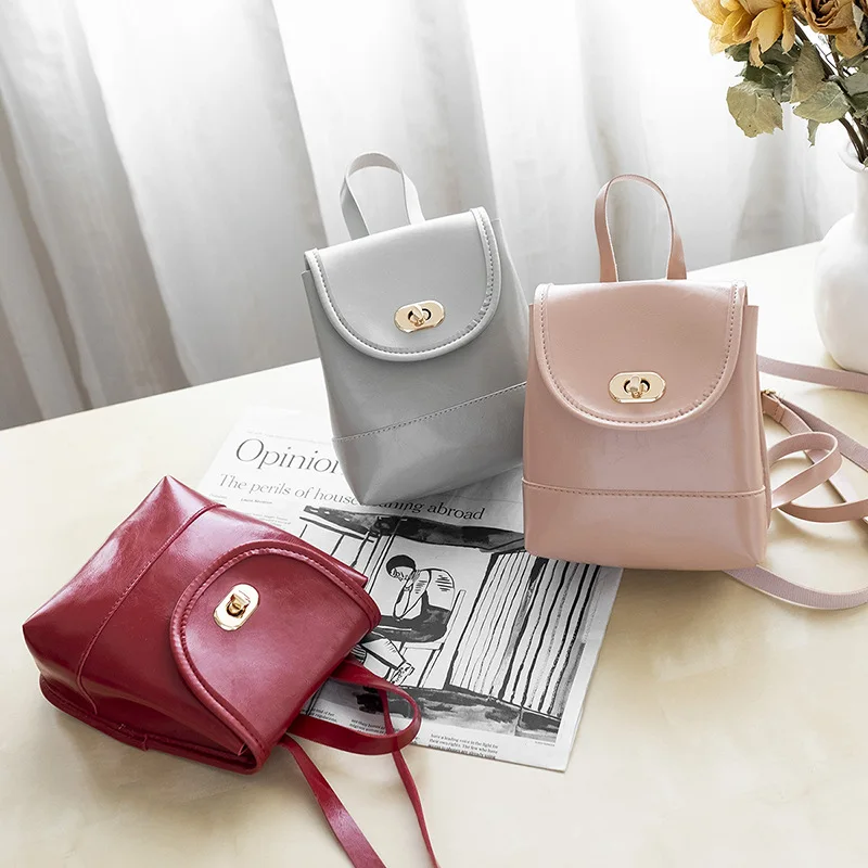 Миниатюрный кожаный женский рюкзак через плечо Многофункциональный Маленький