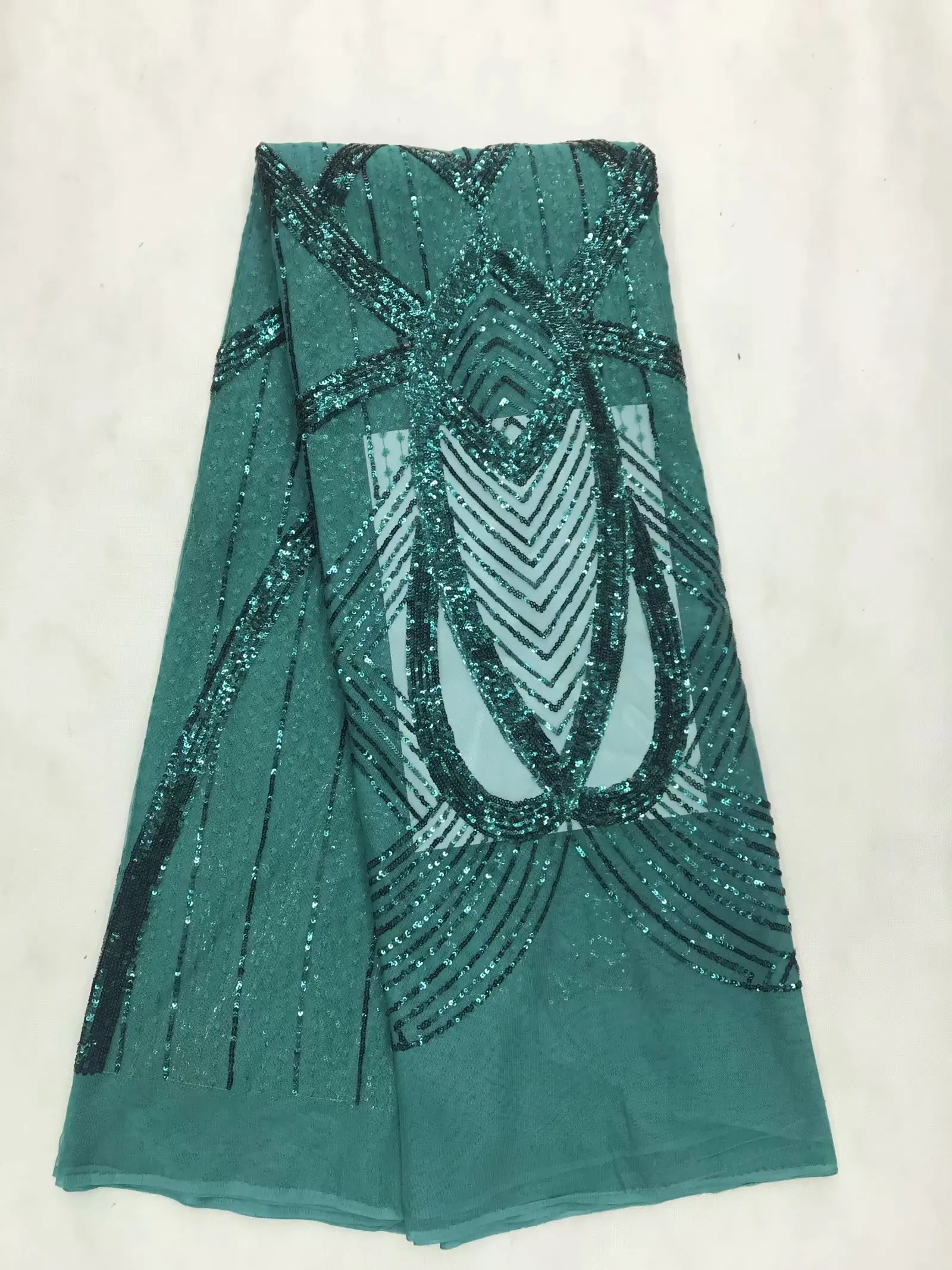 

African French Lace Fabric Sequins 2020 Nigeria Fabric Pink with Sequin Embroidered Needlework Women's Dress JL2851