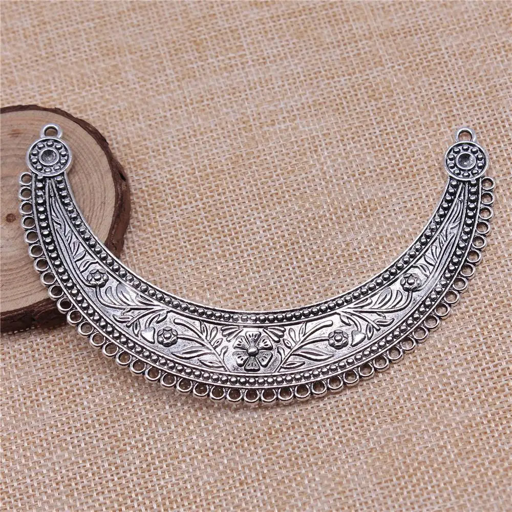 

Jewelery Pendants Making Charms For Jewelry 1pcs Necklace Connector 110x70mm Antique Silver Plated