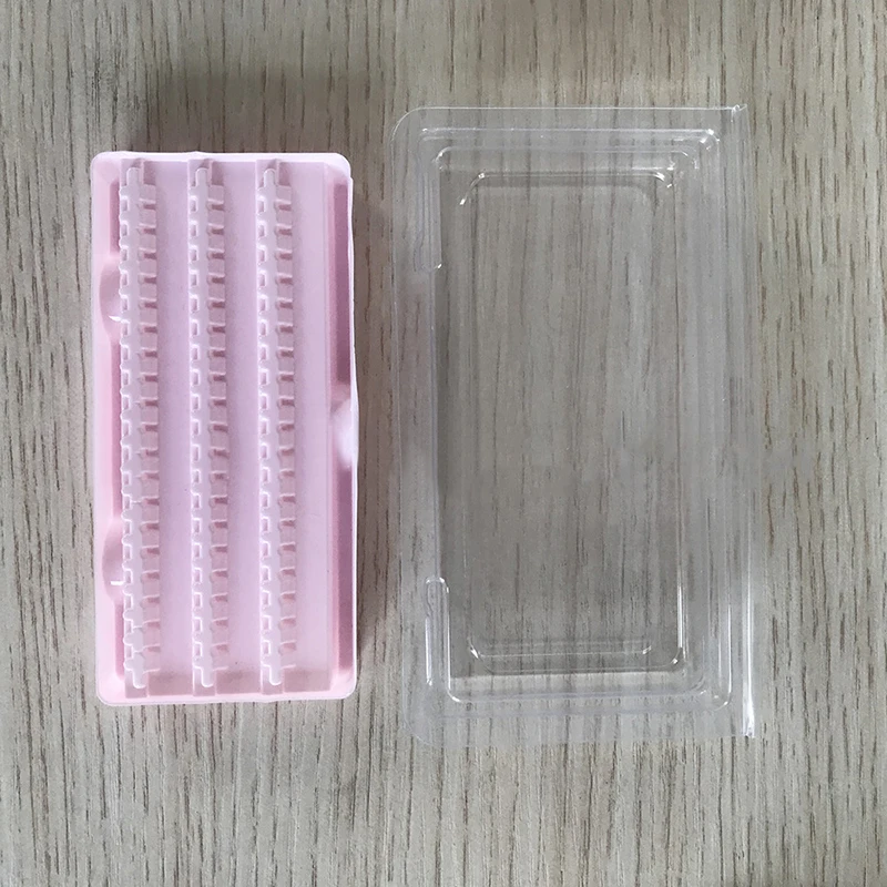 Прозрачная коробка для хранения ресниц и макияжа с держателем