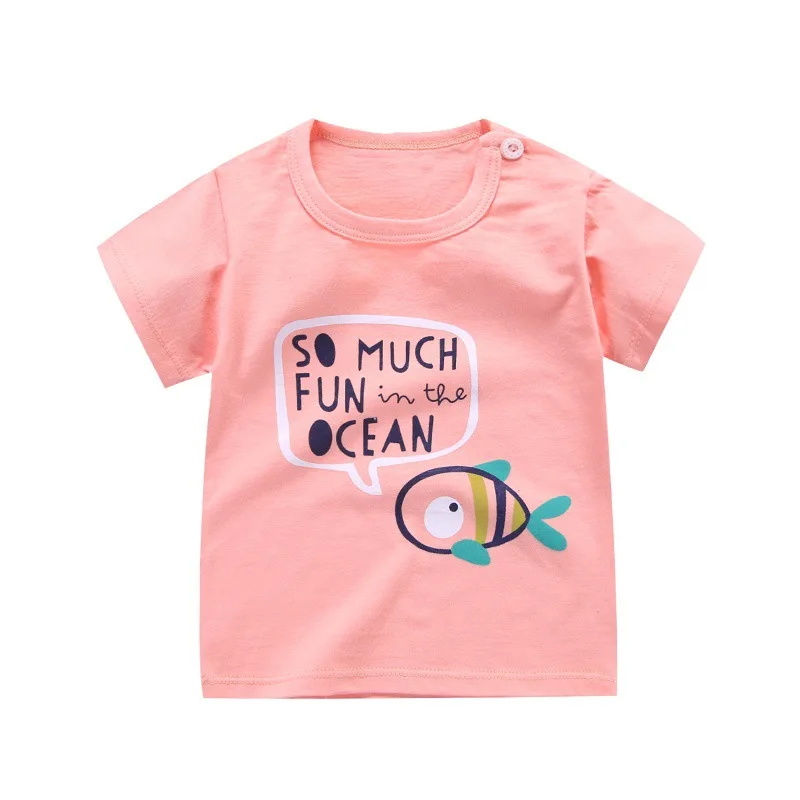 

ZWF1152 Boys & Girls Cartoon T-shirts Kids Print T Shirt For Boys Children Summer Short Sleeve T-shirt Cotton Tops Clothing
