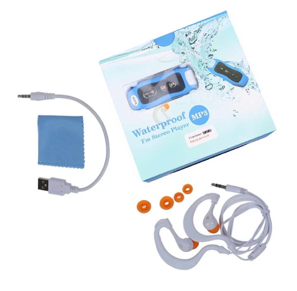 

003 Waterproof IPX8 Clip MP3 Player FM Radio Stereo Sound 4G/8G Swimming Diving Surfing Cycling Sport Music Player
