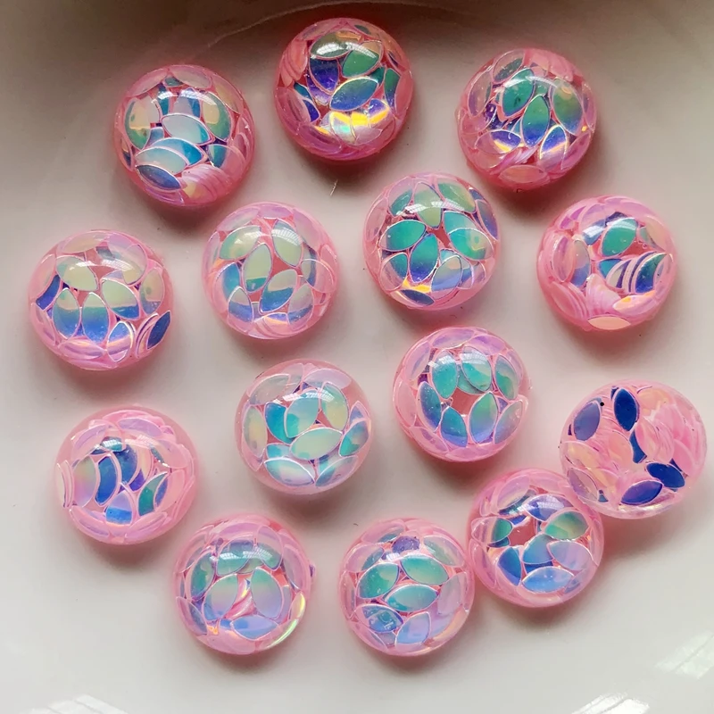 Paillette Rhinestones Round stones and AB crystals flat back Resin applique DIY Wedding Dress Beads 12mm 240pcs E39 | Дом и сад