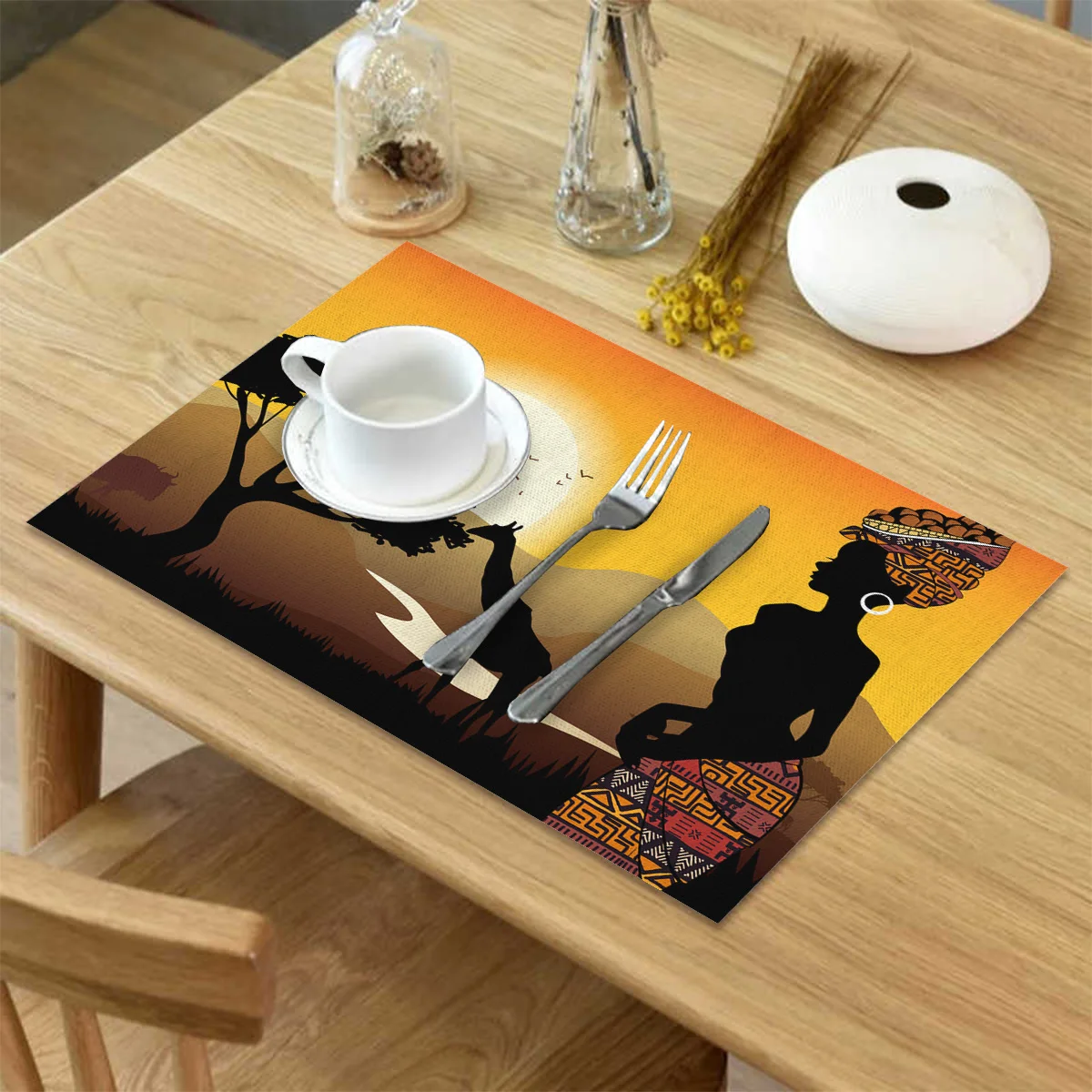 4/6 шт./комплект салфетки для стола с принтом жирафа | Дом и сад