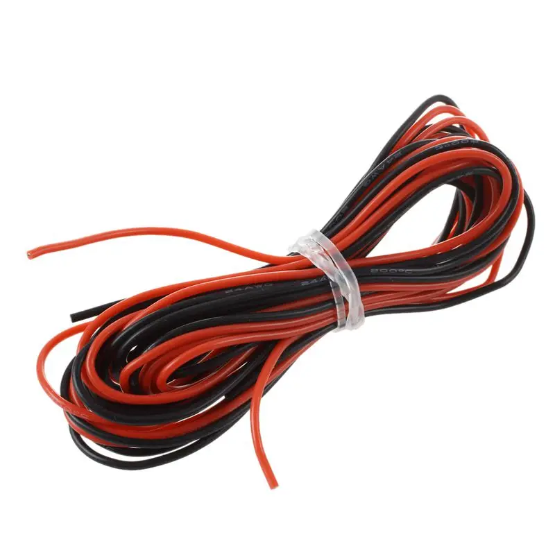 2 х 24 Gauge AWG силиконовый резиновый провод кабель красные черные гибкий |