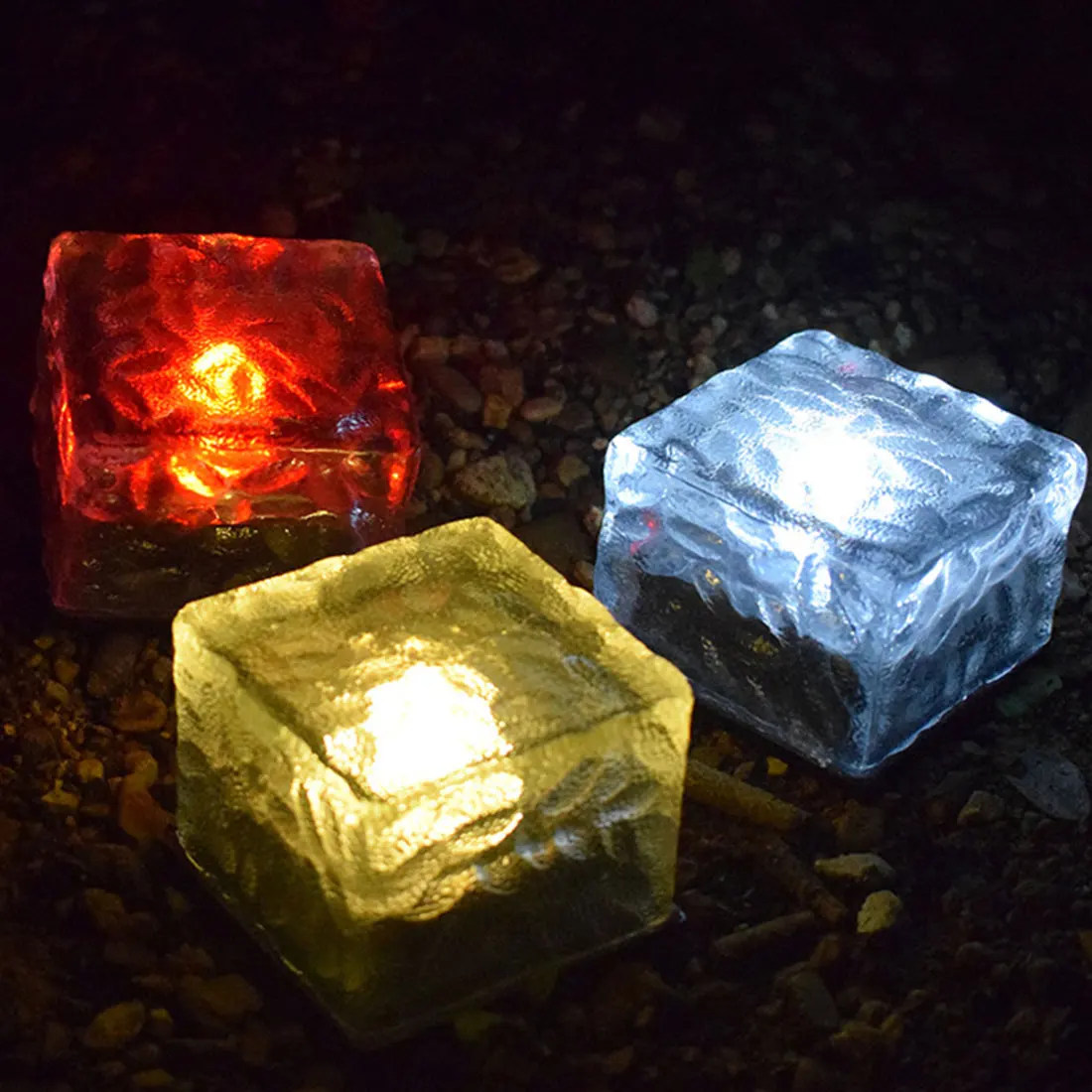 

Outdoor Decorations Solar Lawn Garden Lights Decorative Brick Ice Cube LED Light for Pathway Driveway Lanscape Backyard Patio