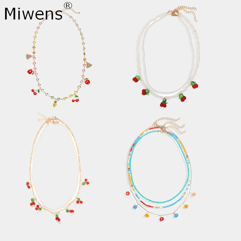 Новинка 2020 женское ожерелье Miwens из цепочек с фруктами ZA роскошное длинными