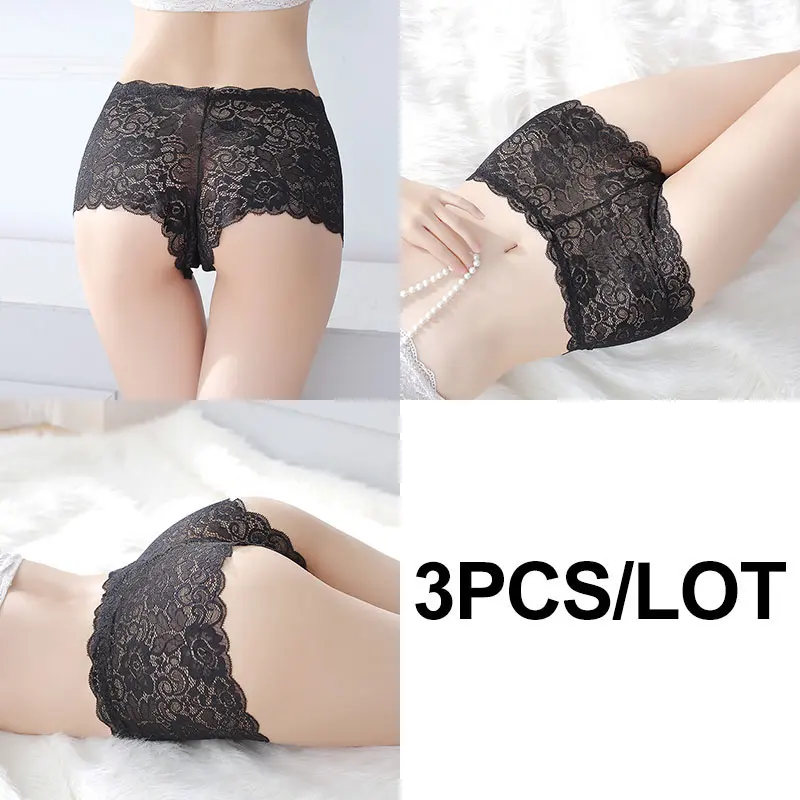 (3)P0045-Black CMENIN, новинка, большие размеры, женские сексуальные кружевные трусики, винтажные, кружевные, эластичные, большие, инвариантные, полые трусы для девушек, сексуальное нижнее белье, P0045 - Цвет: (3)P0045-Black
