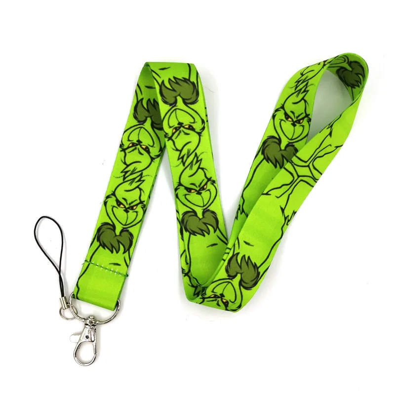 

Рождественские кошки зеленые ремешки на шею ремешки для ID бейдж держатель для карт брелок ремень для ключей подарок лента тесьма