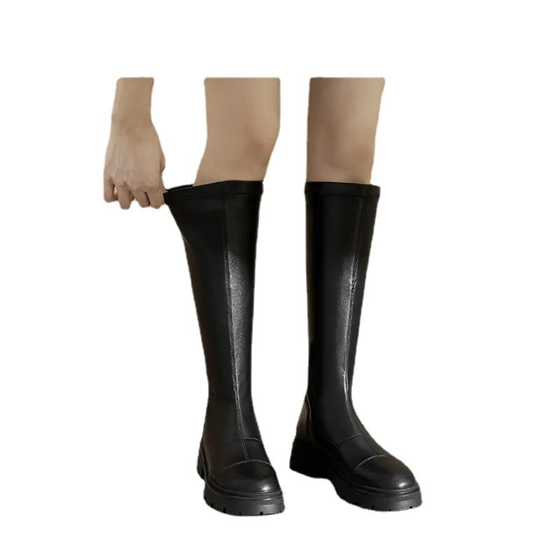 

Fall 2021new Martin Boots Big Tube Circumference Knight Boots Women's Thick Leg High Platform Small Suitable for Thick Leg Boots