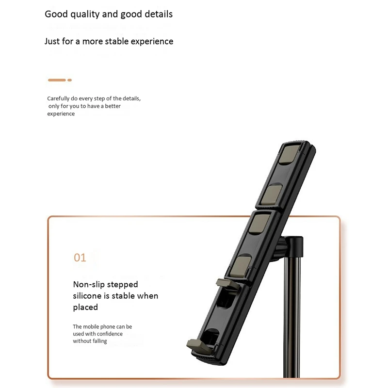 

Phone Stand with 5 Clips Height Adjustable Mobile Phone Stand Clamp Mount for 4.7 to 16.5 Inch Tablets and Smartphones