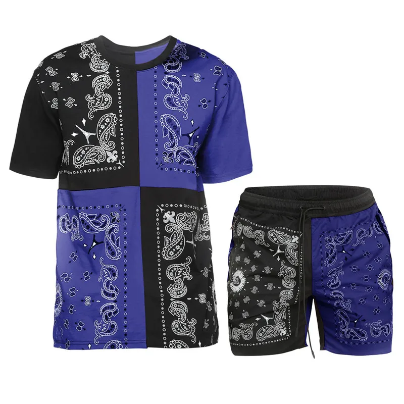 

Men's Sports Suit 3D Printed O-Neck Fit Breathable And Quick To Dry Summer T-Shirt + Sports Shorts Running Fitness Fashion Sets