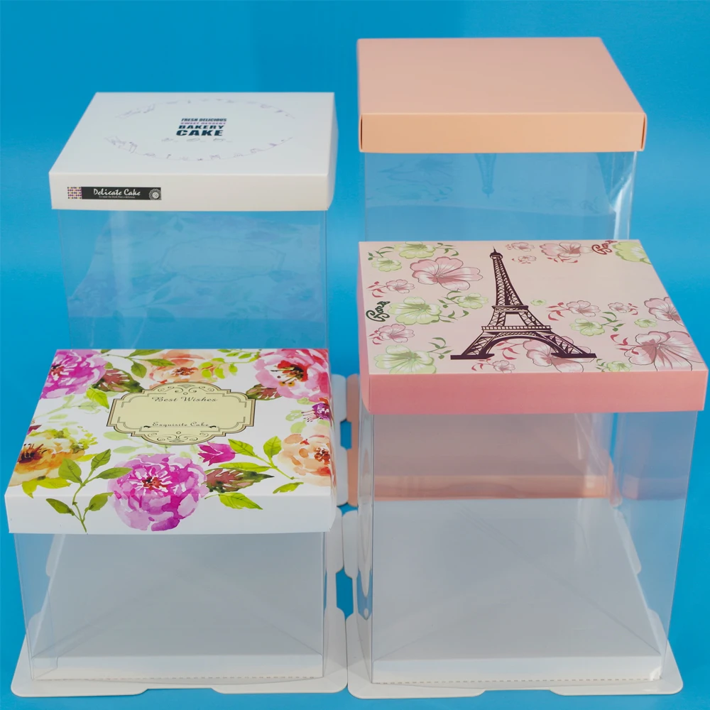Оптовая продажа прозрачная красочная коробка для домашних питомцев тортов