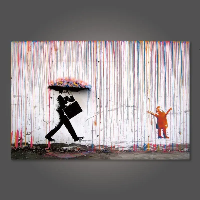 Яркие плакаты и принты Banksy украшение для дома Масляные картины абстрактные