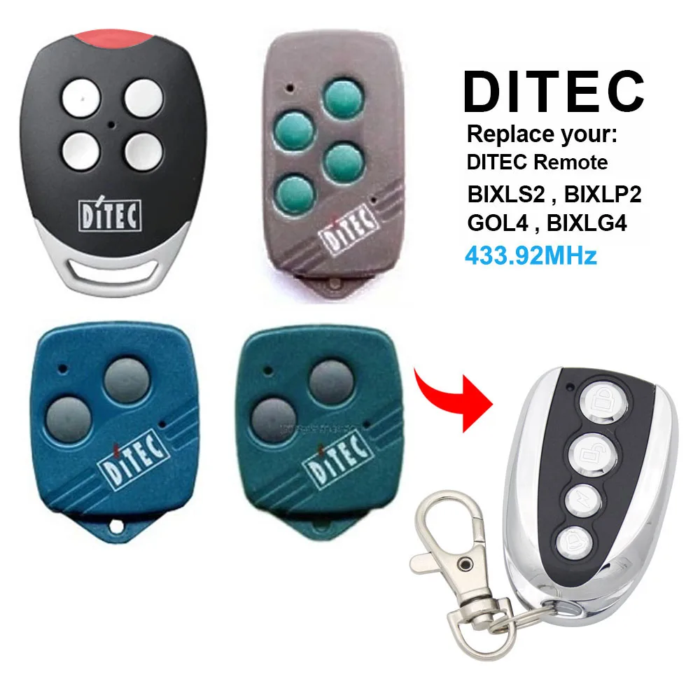 

Пульт дистанционного управления для гаражных ворот DITEC GOL4C BIXLG4 BIXLP2 BIXLS2 433 МГц