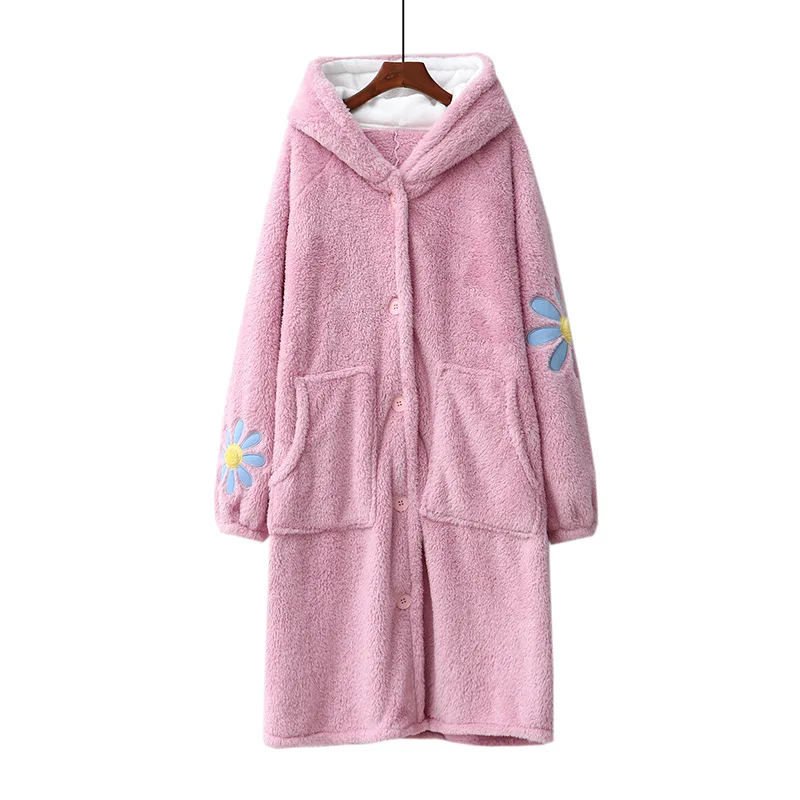 2020 ночная рубашка утолщенная фланелевая осенне-зимняя Милая Домашняя одежда