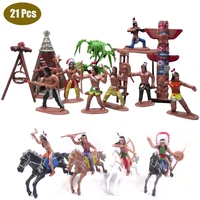 plastic indian figures toy horse tent totem wild west cowboy miniature kit great for kids children as school project christmas