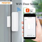 Датчик окон и дверей Tuya, Wi-Fi детекторы открытиязакрытия окон и дверей, работает с приложением Smart Life и Alexa Google Home