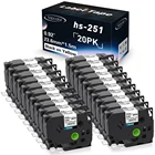 20PK черно-белая лента для этикеток 23,6 мм, замена Brother, термоусадочная деталь hse251, деталь для этикеток Brother
