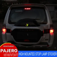 for mitsubishi pajero v97 v87 v73 v77 12 18carbon fiber bobcat sticker car high mounted stop lamp sticker car accessories